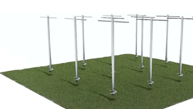 HELIX skruvpålar med fästen som ställs i våg